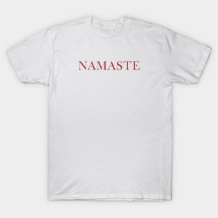 Namaste Serif Red Text T-Shirt